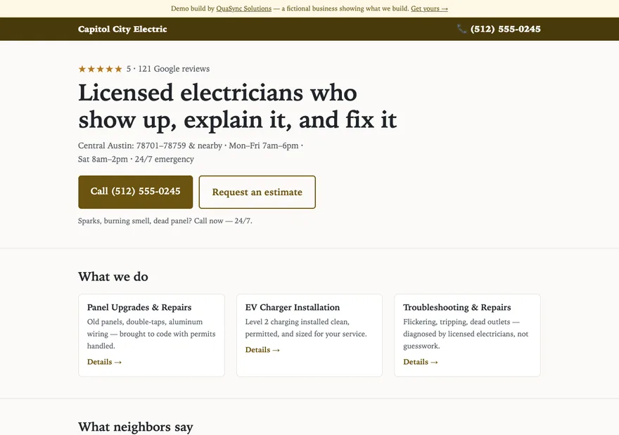 Capitol City Electric — live build